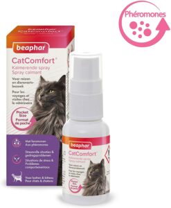 Beaphar CatComfort calming spray bottle and package